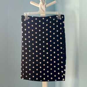 Black with white polka dot Kisimel skirt, size medium.
